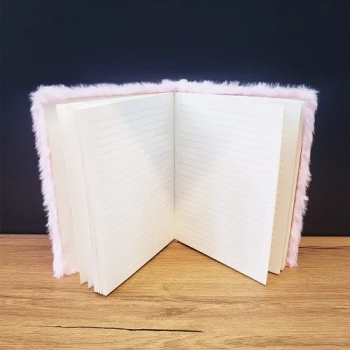 Şık Peluş Kapaklı Defter 21x15 Cm 75 Sayfa