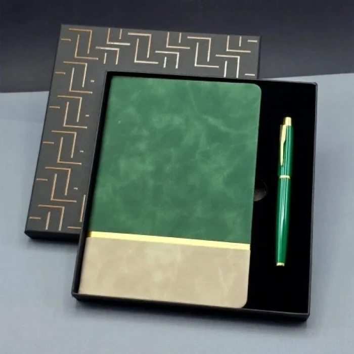 Şık Soft Deri Defter Kalem Seti 1 Adet Hediye