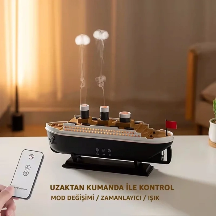 Şık Tasarım Gemi Şeklinde Aromaterapi Hava Nemlendirici Difüzör