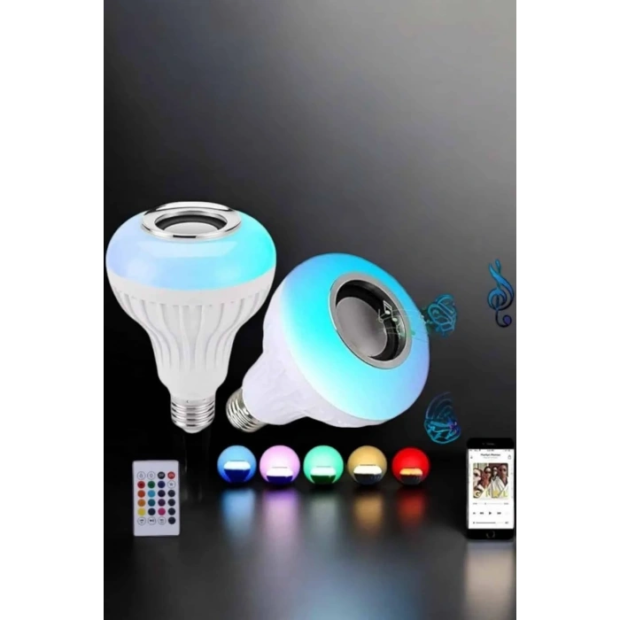 Şık Tasarımlı Kablosuz Bluetooth Hoparlör 1 Adet Led Lamba