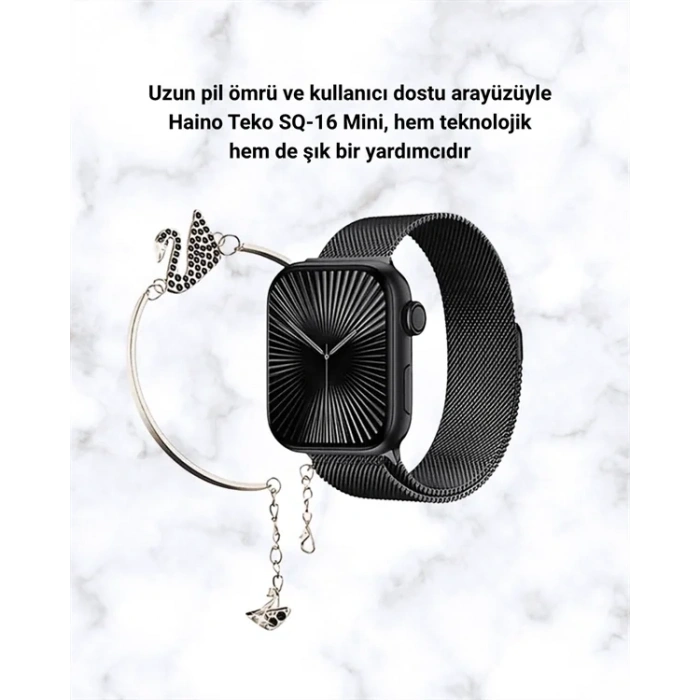 Şık Tasarımlı Unisex Akıllı Saat 3 Kordon Seçeneği