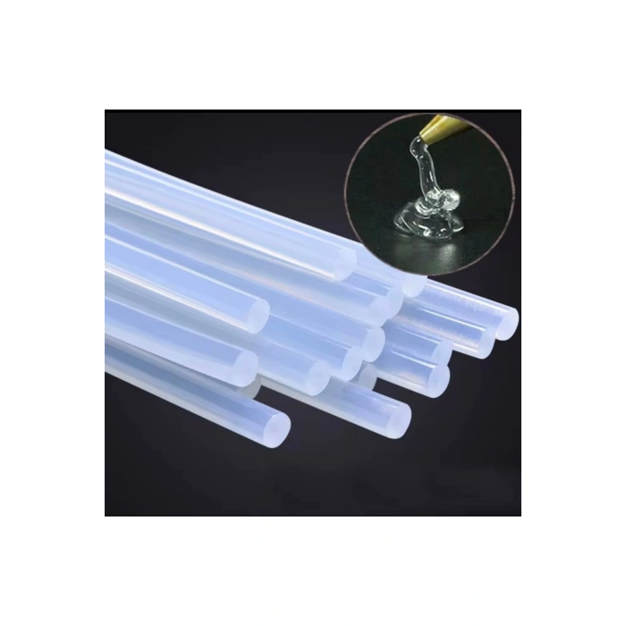 Silikon Tabancası İçin İNCE Silikon Çubuk 10’lu Paket – Şeffaf