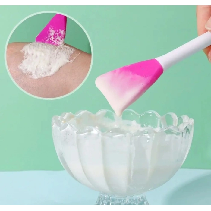 Silikon Yüz Temizleme Fırçası ve Maske Uygulama Spatulası