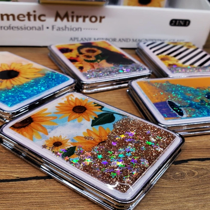 Simli Kapaklı Cep Aynası