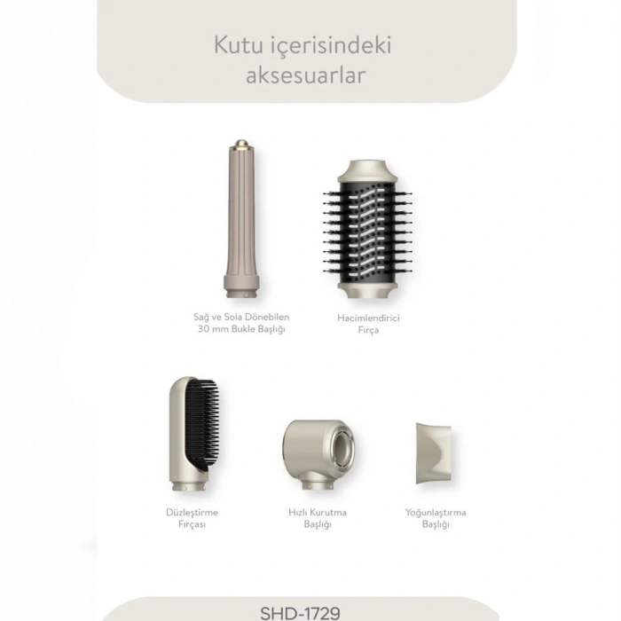 Sinbo Air Brush Saç Şekillendirme Cihazı - 5 Başlıklı - Rose Gold Renk