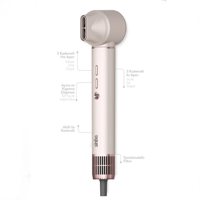 Sinbo Air Brush Saç Şekillendirme Cihazı - 5 Başlıklı - Rose Gold Renk