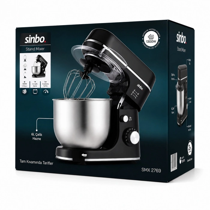 Sinbo Standlı Mikser - Siyah Renk - 12 Litre Hazne