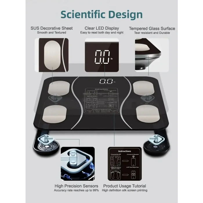 Siyah Akıllı Dijital Baskül FS-550 (5365)