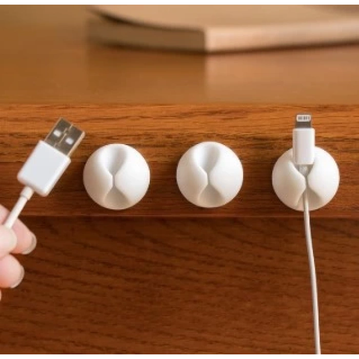 Siyah Beyaz Kablo Sabitleme Klipsi 10 lu (5365)