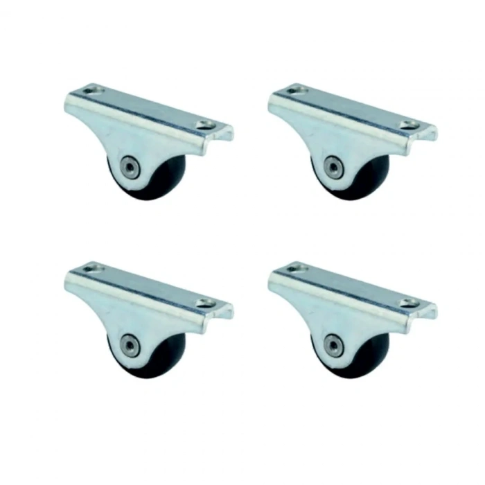 Siyah Furç Sabit Teker 20mm 4 Adet Set