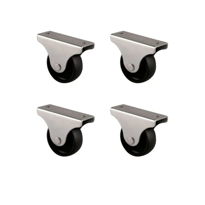 Siyah Furç Sabit Teker 38mm 4 Adet Set