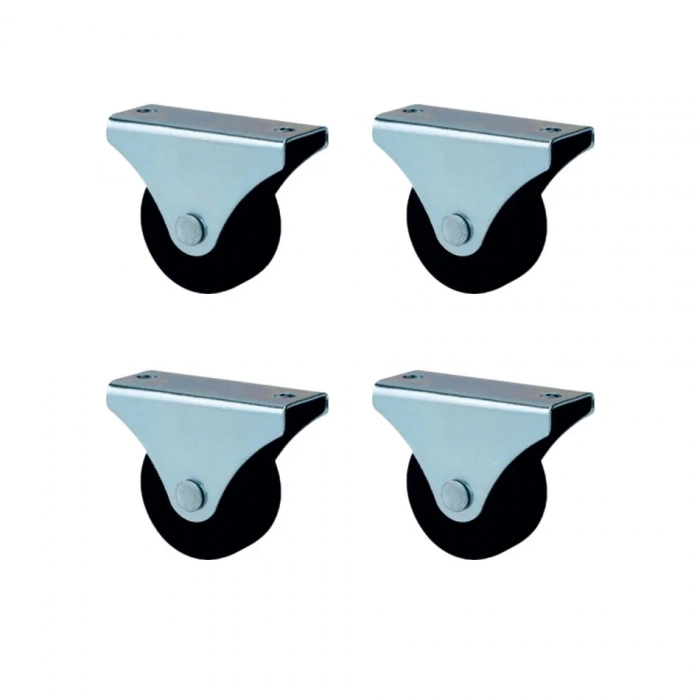 Siyah Furç Sabit Teker 56mm 4 Adet Set