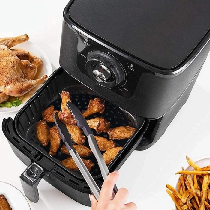 Siyah Isıya Dayanıklı Yıkanılabilir Silikon Fırın Ve Airfryer Yuvarlak Model Pişirme Matı 23 Cm (5365)