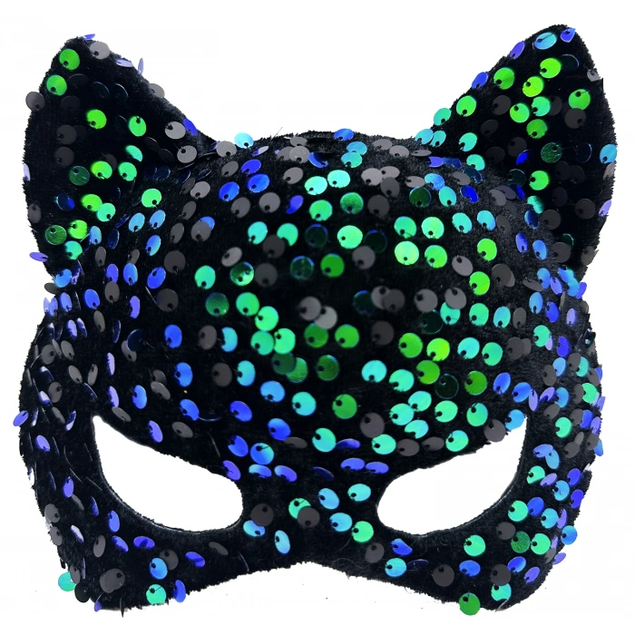 Black Velvet Blue Green Party Mask