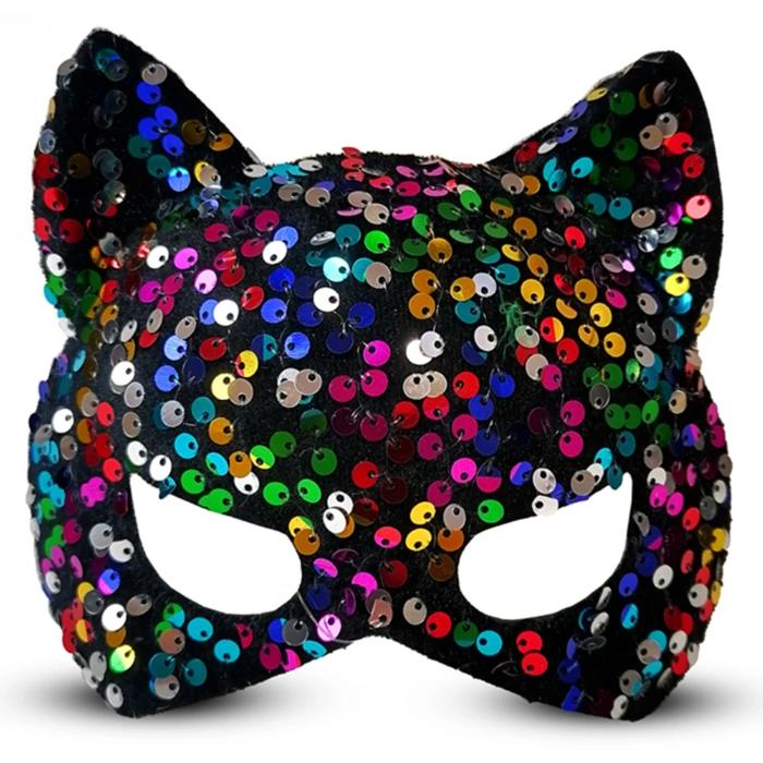 Black Velvet Sequined Party Mask