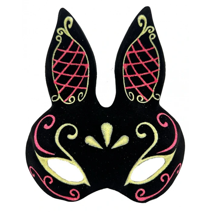 Black Red Gold Rabbit Mask