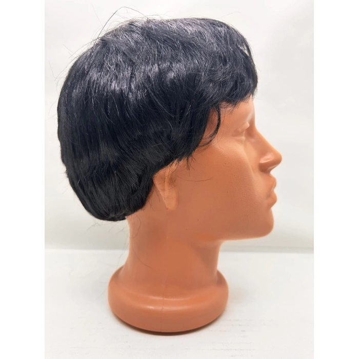 Черный парик для мужчин с подкладкой и короткой стрижкой