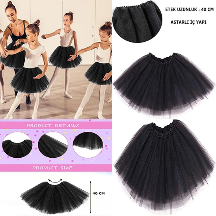 Black Color Tutu Skirt Ballet Skirt Show Skirt Child Baby Size (5365)