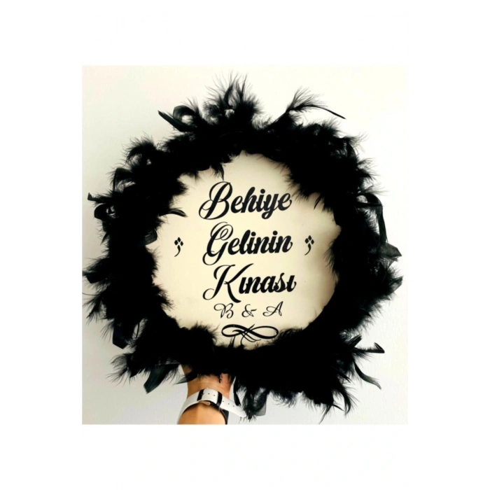 Siyah Tüylü Gelin Tefi 22 Cm