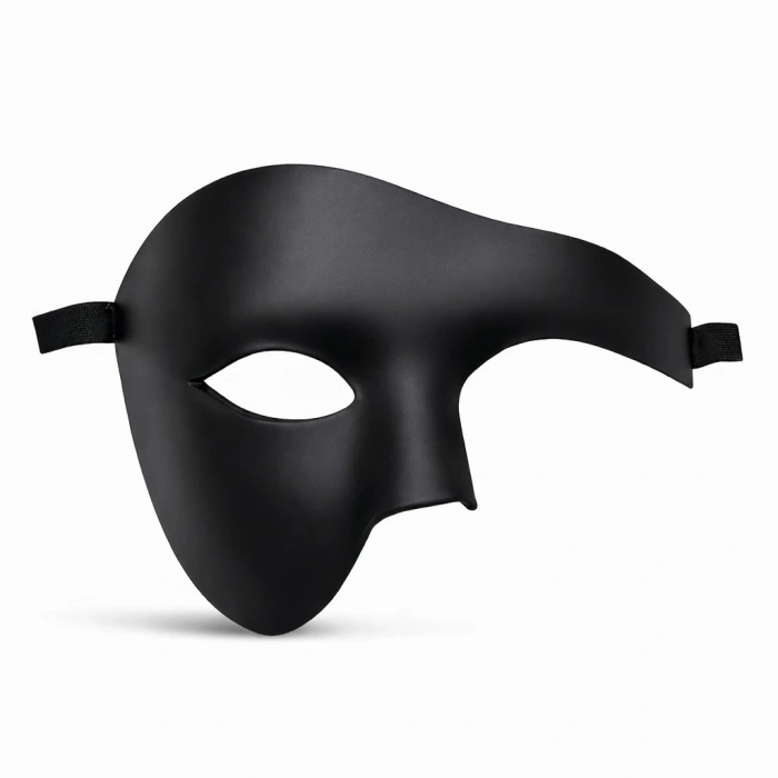 Siyah Yarım Erkek Maske – Phantom Parti &amp;amp; Balo Maskesi (5365)