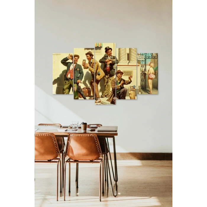 Sokaklar 5 Parçalı Mdf Tablo 60 x 100