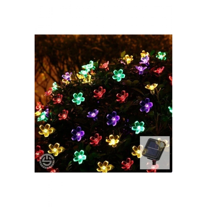 Solar 30 Ledli Çiçekli RGB Bahçe Aydınlatma Dekorasyon Güneş Enerjili