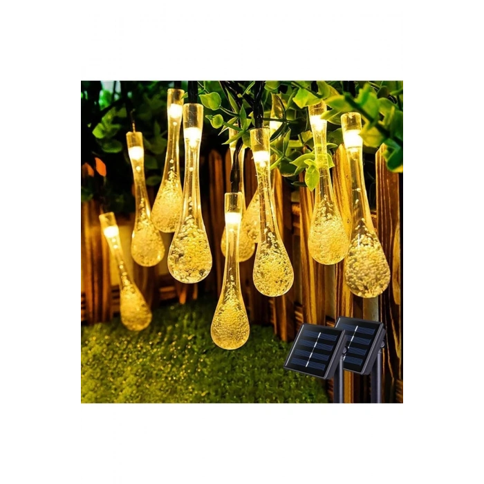 Solar 5 Metre 20 LED Günışığı Damlacık Işıkları, Güneş Enerjili LED Işıklar Dış Mekan