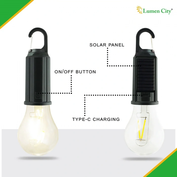 Solar Güneş Enerjili Led Ampul 3 Modlu Uzaktan Kumandalı Solar Camping Lamp (5365)