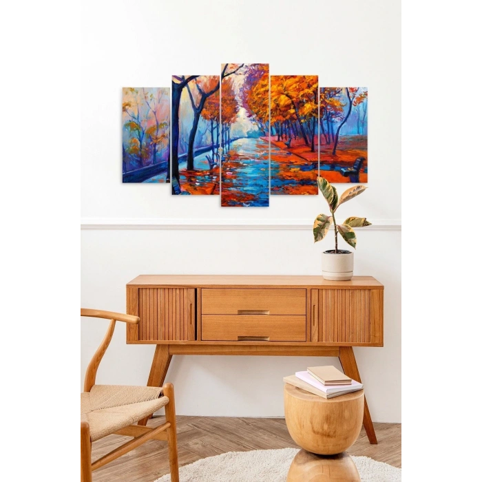 Sonbahar Cadde 5 Parçalı Mdf Tablo 60 x 100