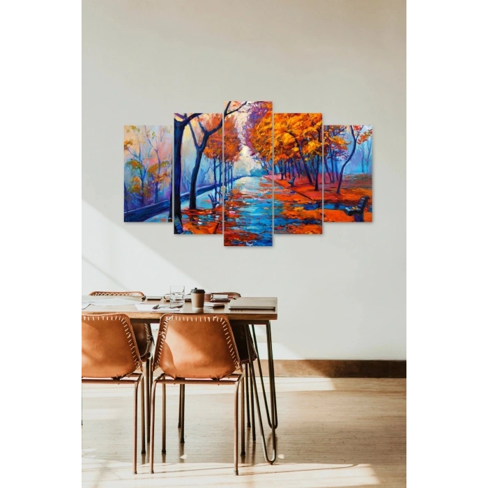 Sonbahar Cadde 5 Parçalı Mdf Tablo 60 x 100