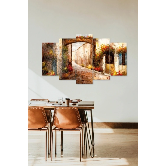 Sonbahar Manzara 5 Parçalı Mdf Tablo 60 x 100