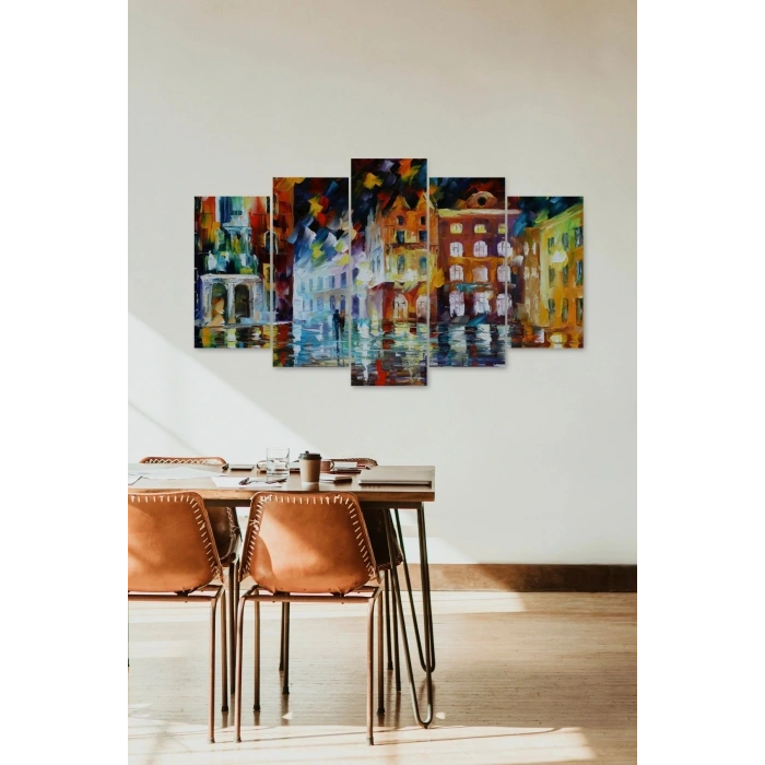 Sonbahar Yağmur 5 Parçalı Mdf Tablo 60 x 100