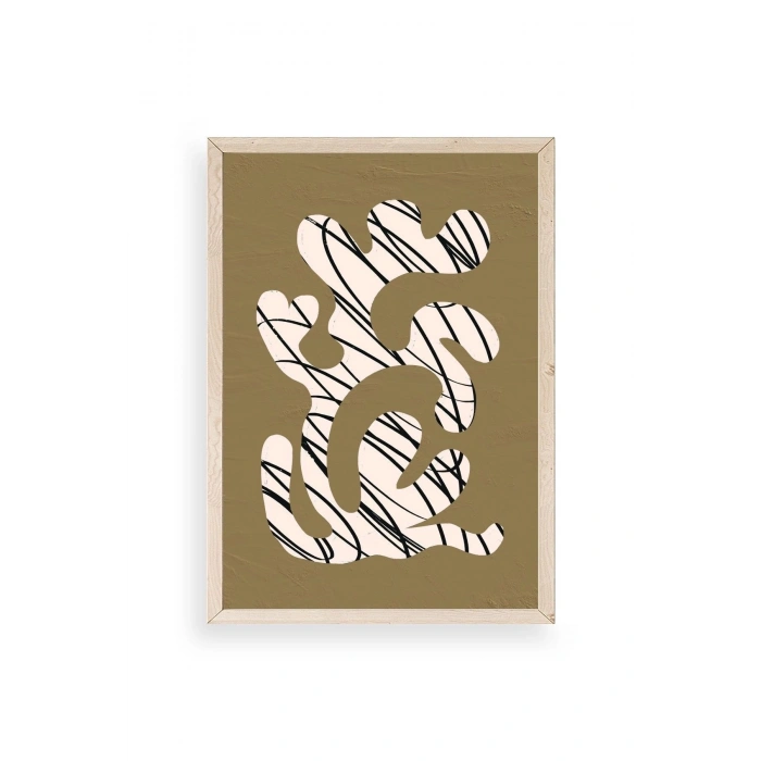 Soyut Ahşap Çerçeveli Tablo 17 x 23