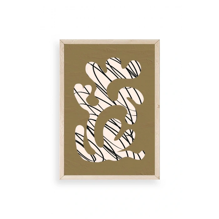 Soyut Ahşap Çerçeveli Tablo 17 x 23