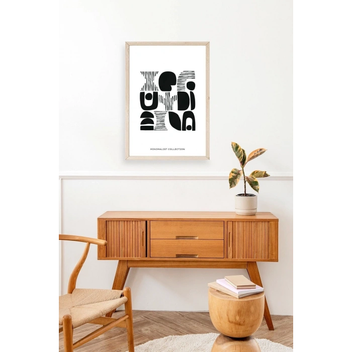 Soyut Ahşap Çerçeveli Tablo 17 x 23