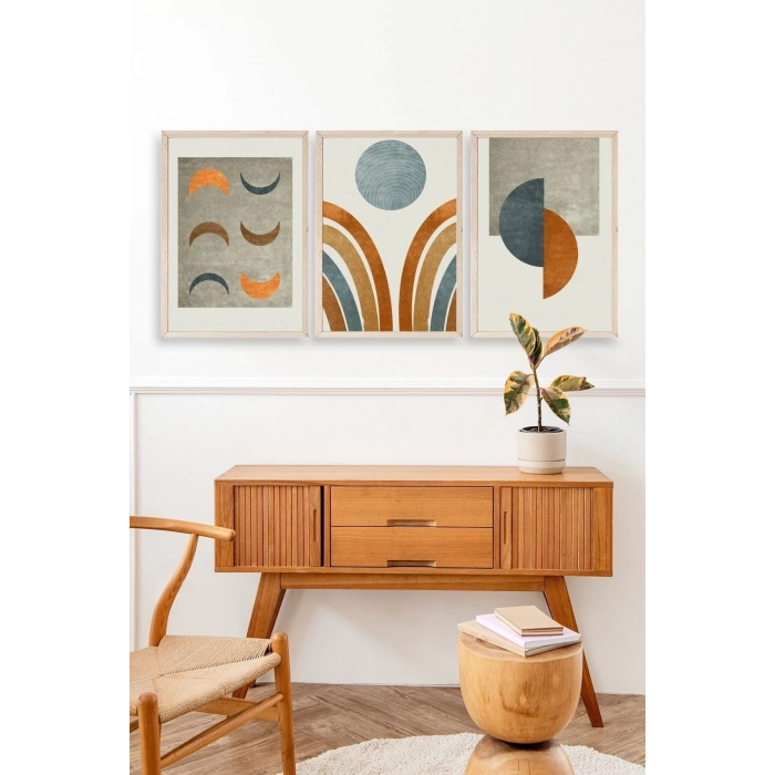 Soyut Ahşap Çerçeveli Tablo 17 x 23