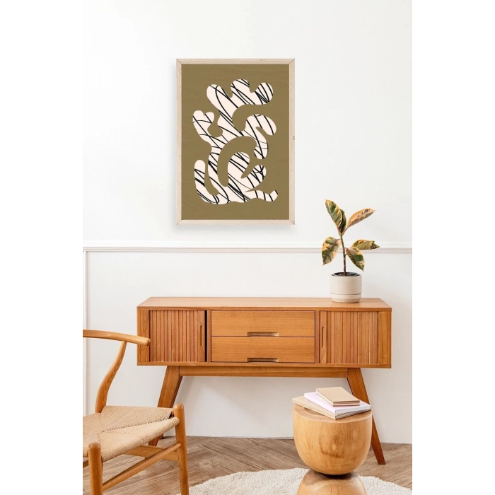 Soyut Ahşap Çerçeveli Tablo 17 x 23