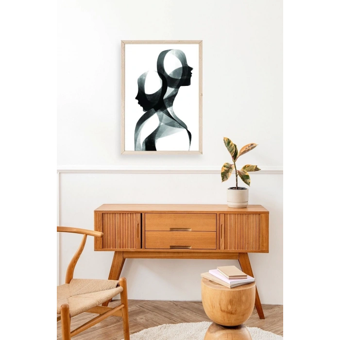 Soyut Ahşap Çerçeveli Tablo 17 x 23