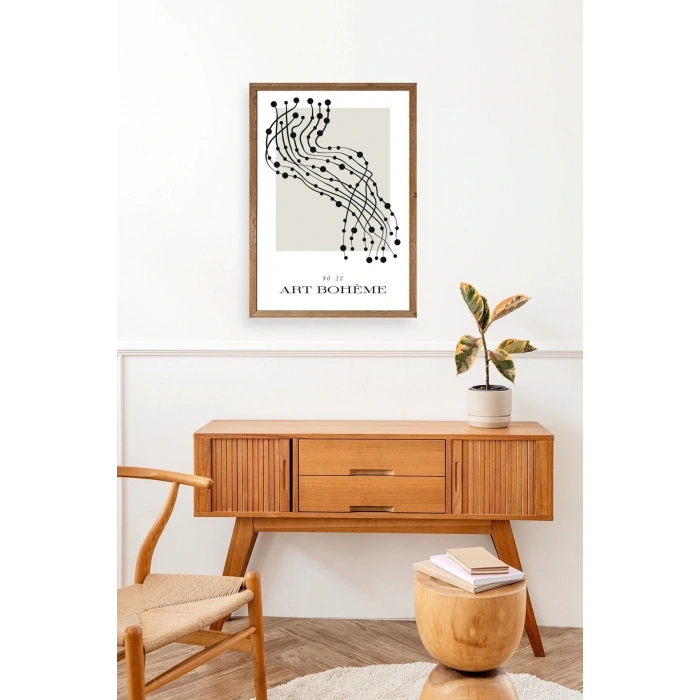 Soyut Ahşap Çerçeveli Tablo 17 x 23