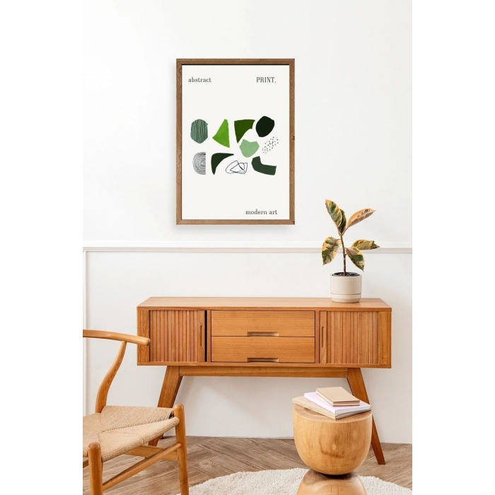 Soyut Ahşap Çerçeveli Tablo 17 x 23