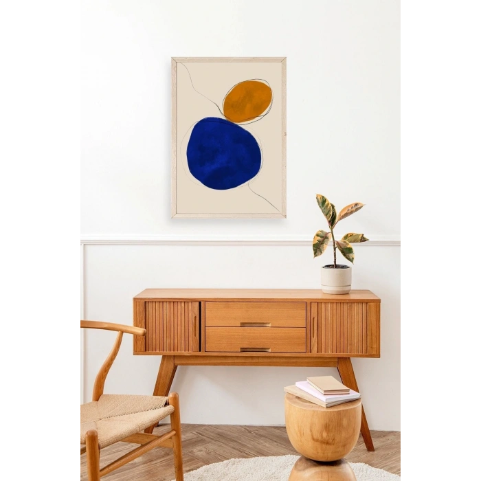 Soyut Ahşap Çerçeveli Tablo 17 x 23