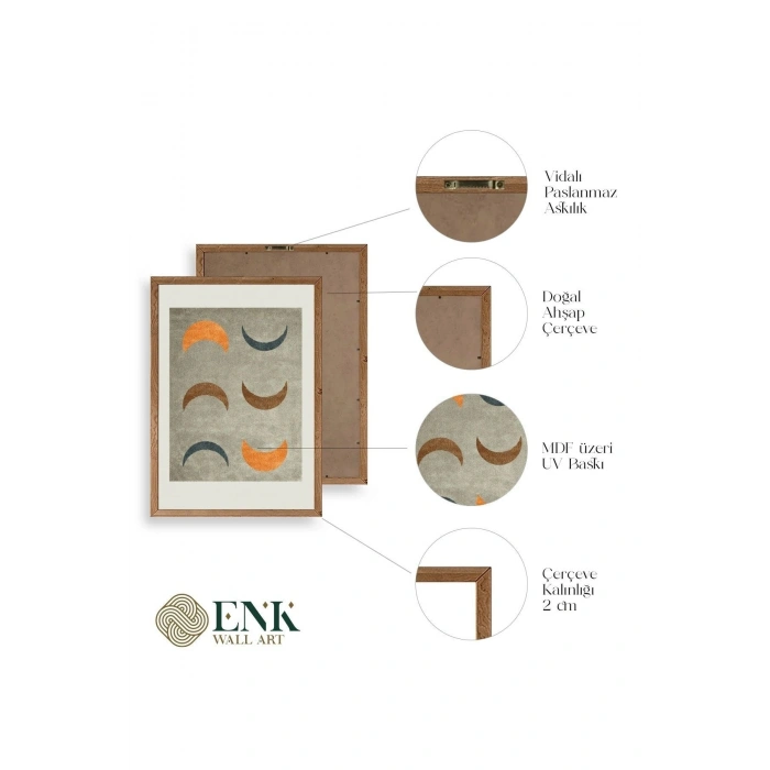 Soyut Ahşap Çerçeveli Tablo 17 x 23