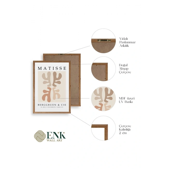 Soyut Ahşap Çerçeveli Tablo 17 x 23