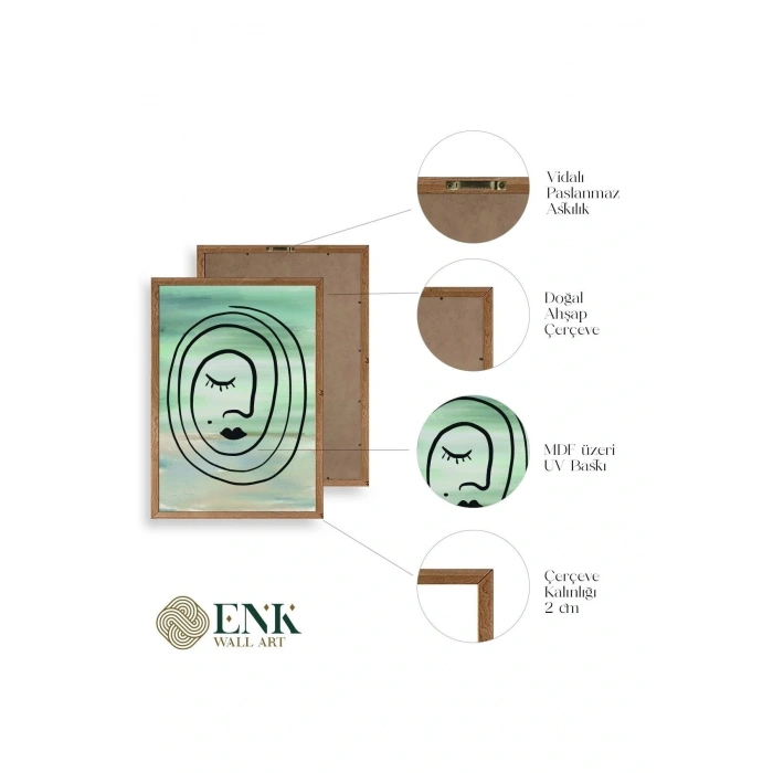 Soyut Ahşap Çerçeveli Tablo 17 x 23