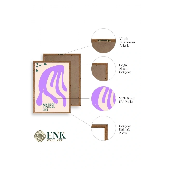 Soyut Ahşap Çerçeveli Tablo 17 x 23