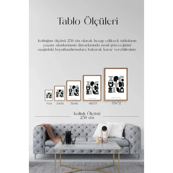 Soyut Ahşap Çerçeveli Tablo 17 x 23