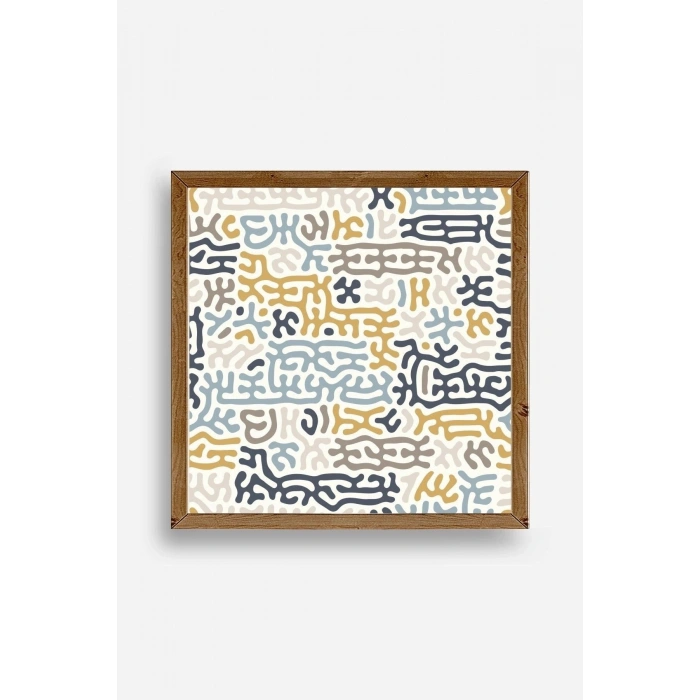 Soyut Ahşap Çerçeveli Tablo 23 x 23