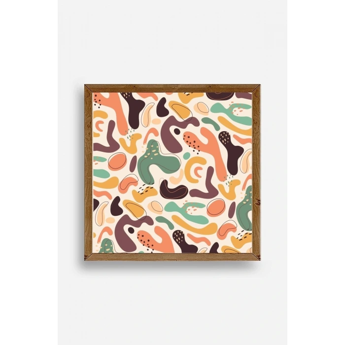 Soyut Ahşap Çerçeveli Tablo 23 x 23