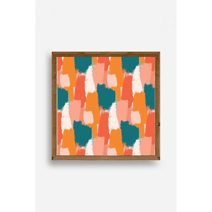 Soyut Ahşap Çerçeveli Tablo 23 x 23