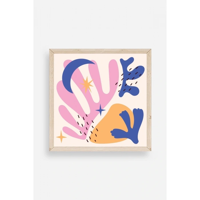 Soyut Ahşap Çerçeveli Tablo 23 x 23